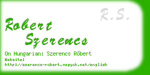 robert szerencs business card